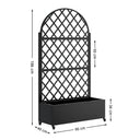 Eeeza Outdoor Flower Rack with Trellis and Wheels for Patio, Metal