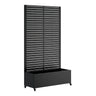 Eeeza Outdoor Flower Rack with Trellis and Wheels for Patio, Metal