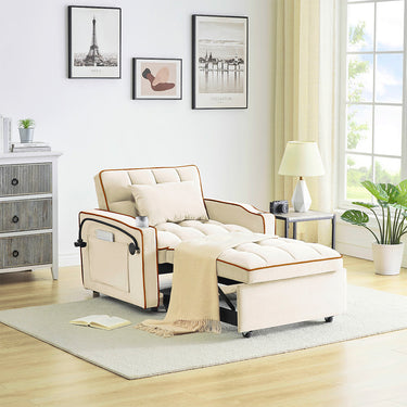 Single-seater Sofa Bed with USB Ports and a Phone Holder, 1.9m Length