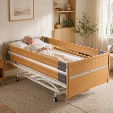 Jemeela Electric Adjustable Home Care Bed with Safety Rails