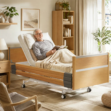 Jemeela Electric Adjustable Home Care Bed with Safety Rails