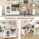 Eeeza Mobile Storage Island with Wheels for Kitchen, 184cm Width, Wood