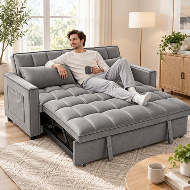 Modern and Multi-functional Foldable Sofa Bed, 2-seater, Velvet, 190cm