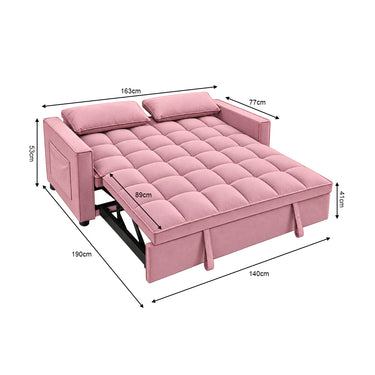 Modern and Multi-functional Foldable Sofa Bed, 2-seater, Velvet, 190cm