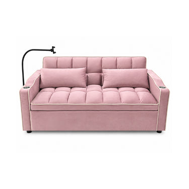 Eeeza Modern Sofa Bed with Phone Holder, Velvet, 2-seater, 190cm