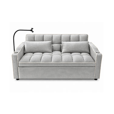 Eeeza Modern Sofa Bed with Phone Holder, Velvet, 2-seater, 190cm