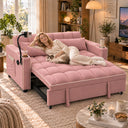 Eeeza Modern Sofa Bed with Phone Holder, Velvet, 2-seater, 190cm