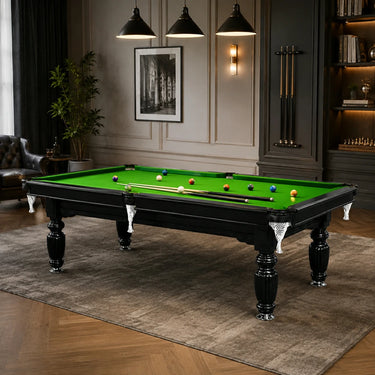 Eeeza Slate Billiard Pool Table with Accessories, Black Frame, 7Ft