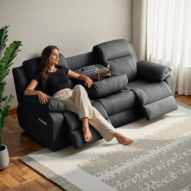 Eeeza Electric Sofa with USB Port, 3-Seater, 220cm